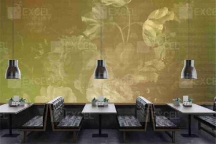 Vintage Golden Botanical Dining Wall