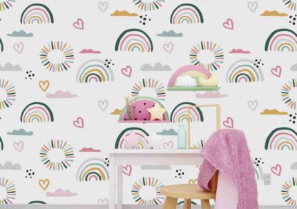 Rainbow Joy Kids Room Wallpaper