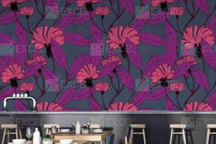 Bold Pink Floral Pattern Wall
