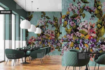 Teal Botanical Luxury Wall