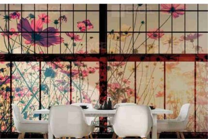 Artistic Wildflower Window Panel Wall