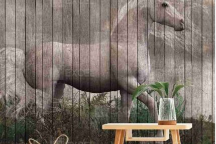 Vintage Horse Landscape Panel