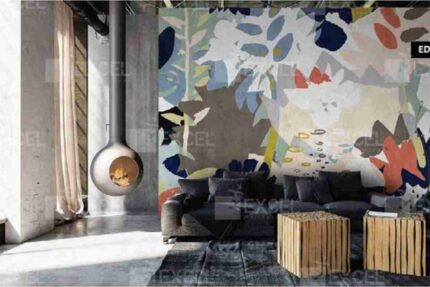 Abstract Botanical Splash Mural