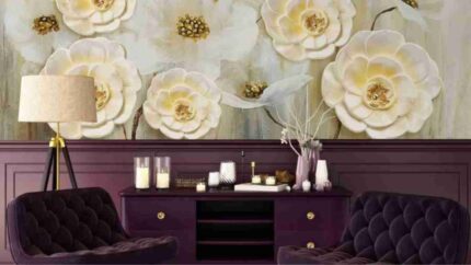 White Floral Luxury Wall