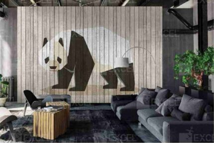 Modern Geometric Panda Art