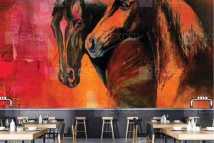 Abstract Horse Portrait Mural
