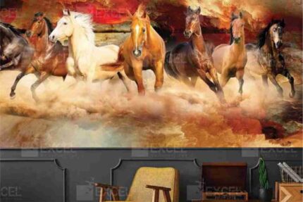 Running Horses Landscape Mural