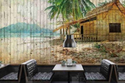Tropical Beach Hut Wall Mural